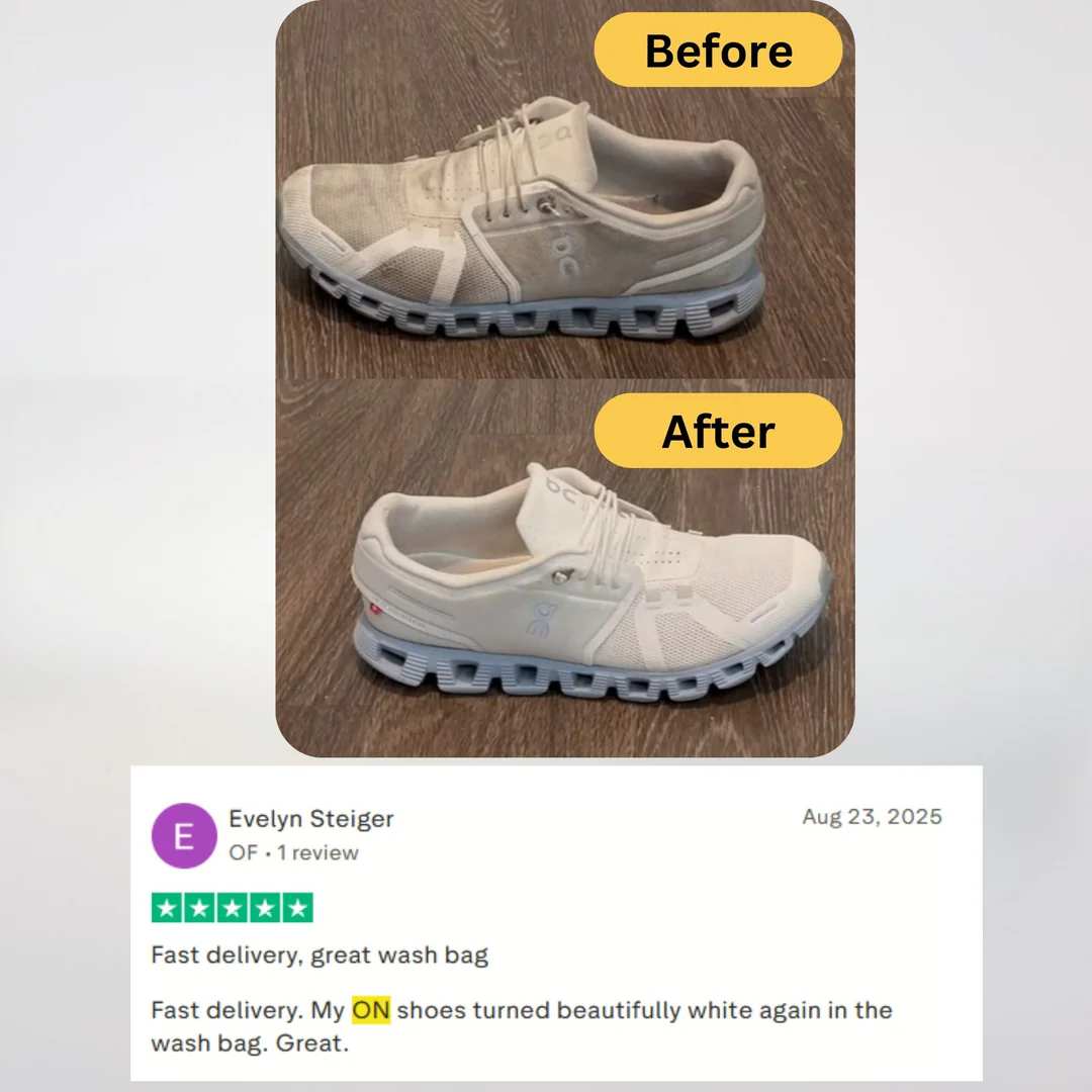 Shoe Wash Bag - before and after results